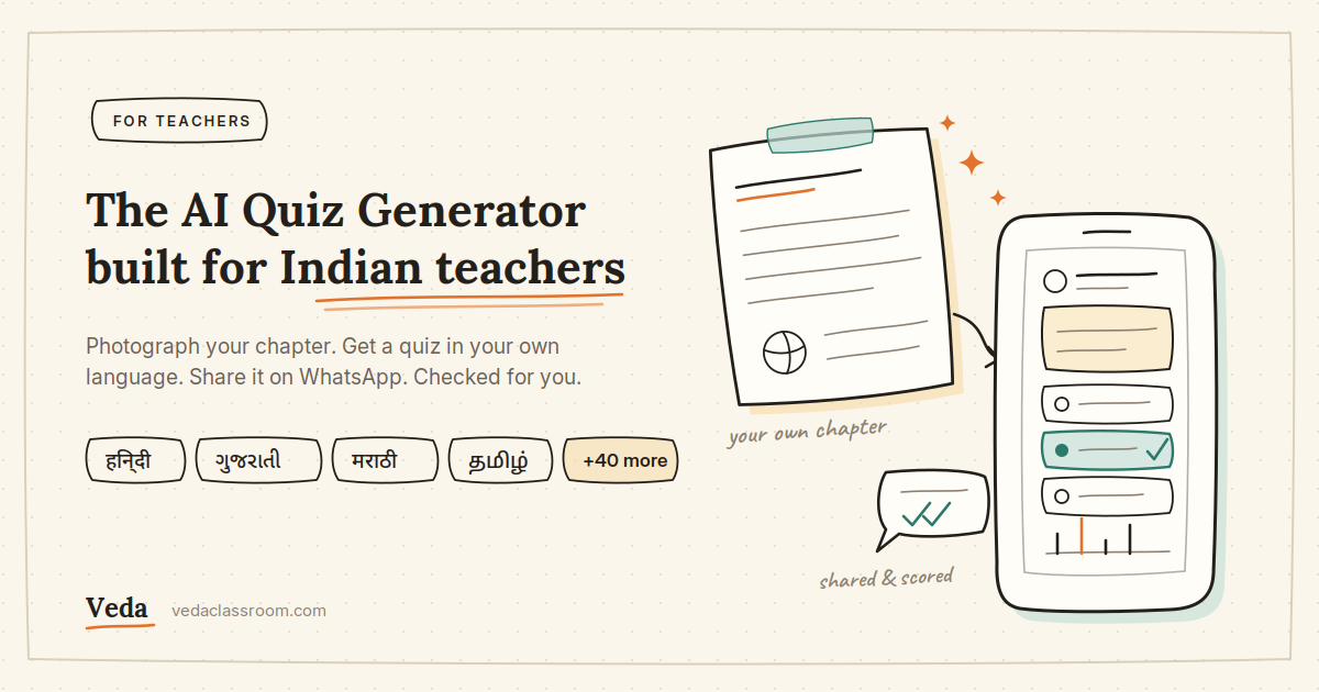 The AI Quiz Generator Built for Indian Teachers (Hindi, Gujarati & 40+ Languages)